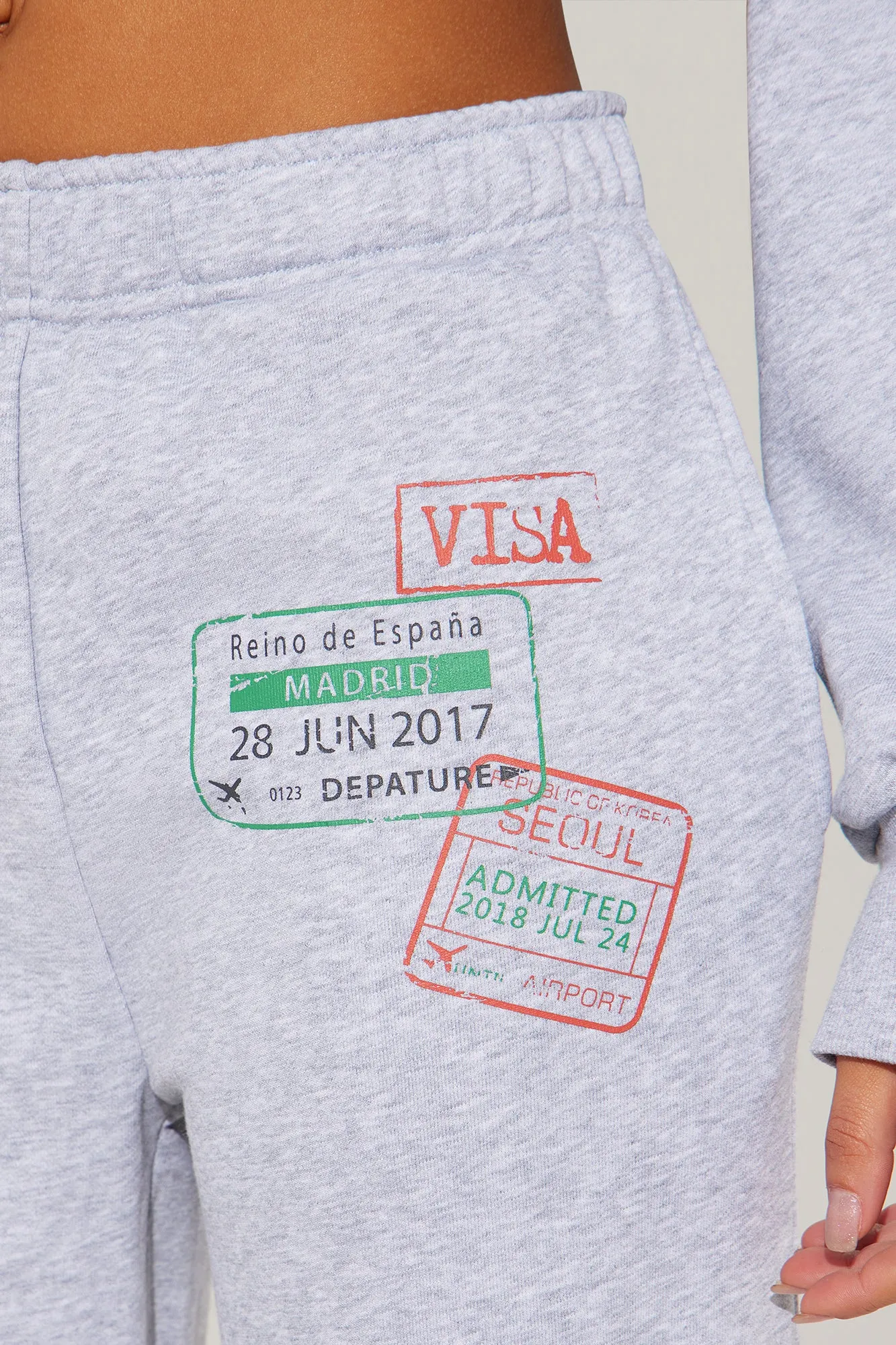 Airport Fit French Terry Pant Set - Heather Grey