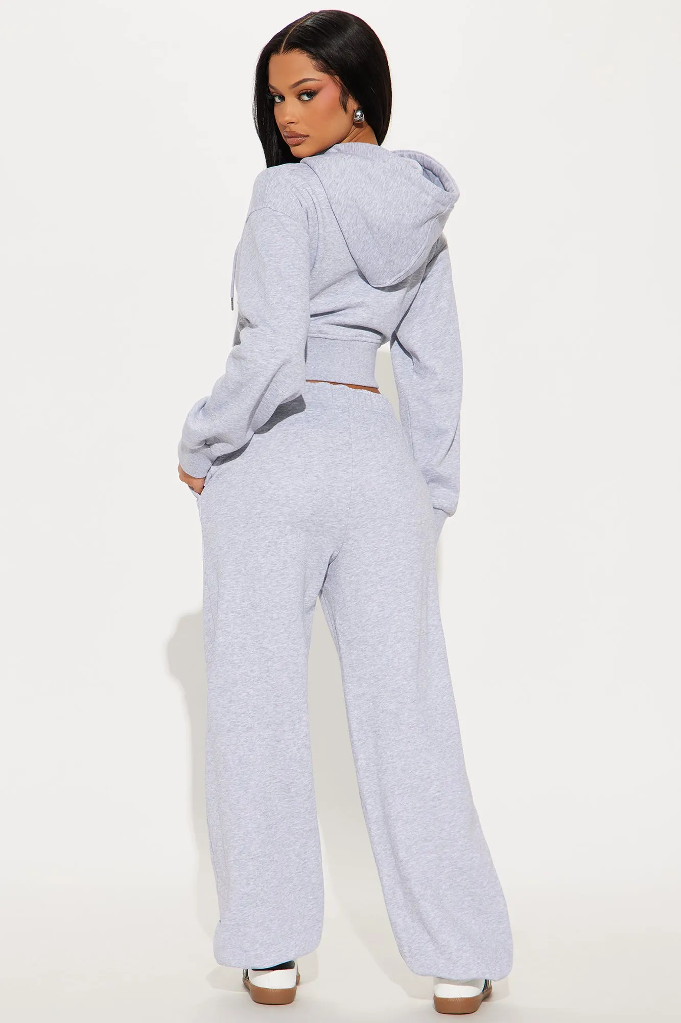 Airport Fit French Terry Pant Set - Heather Grey