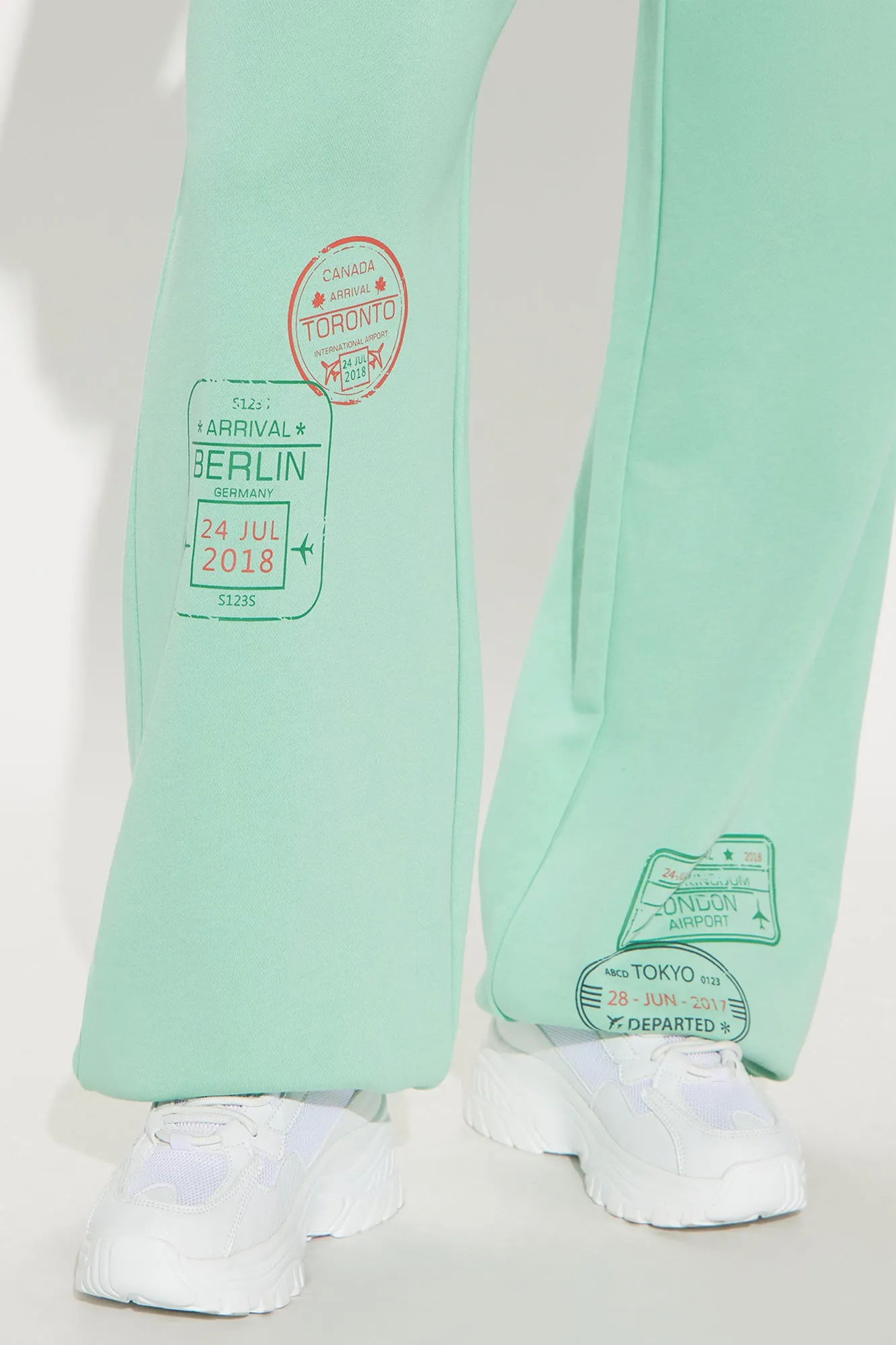 Airport Fit French Terry Pant Set - Mint
