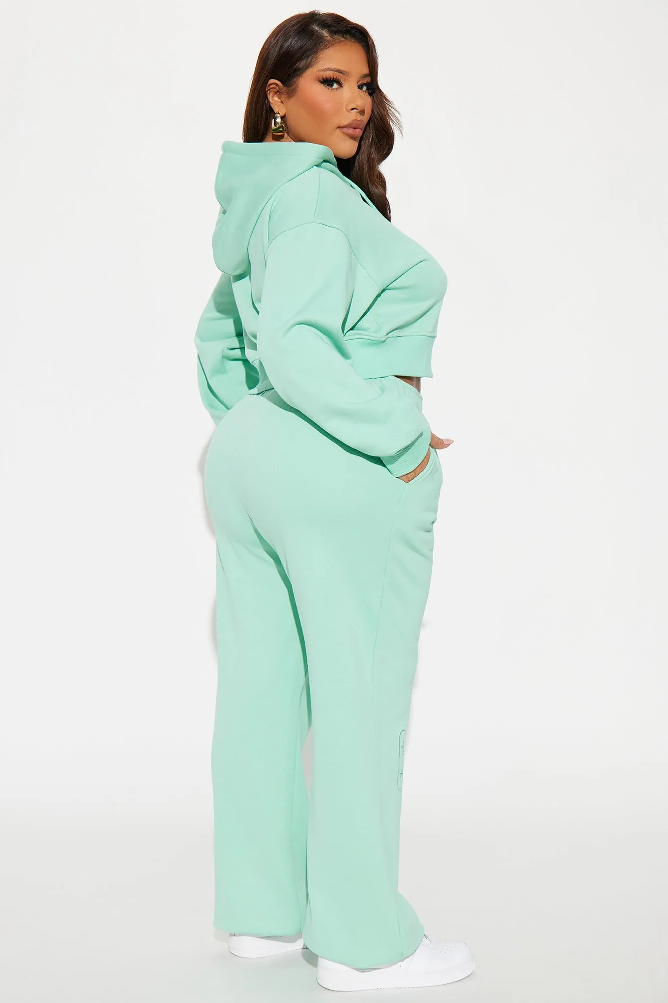 Airport Fit French Terry Pant Set - Mint