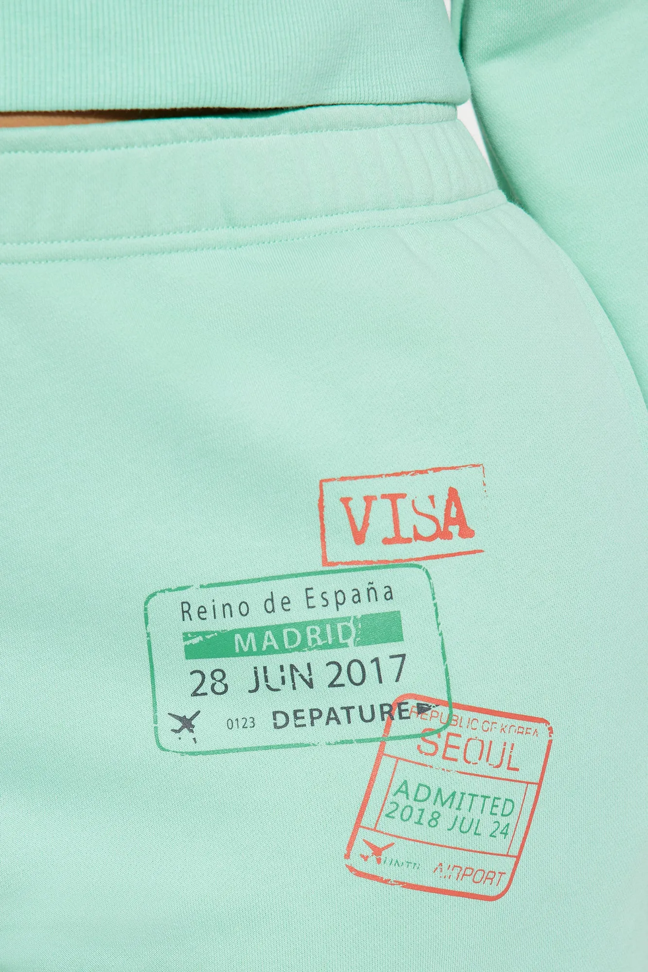 Airport Fit French Terry Pant Set - Mint
