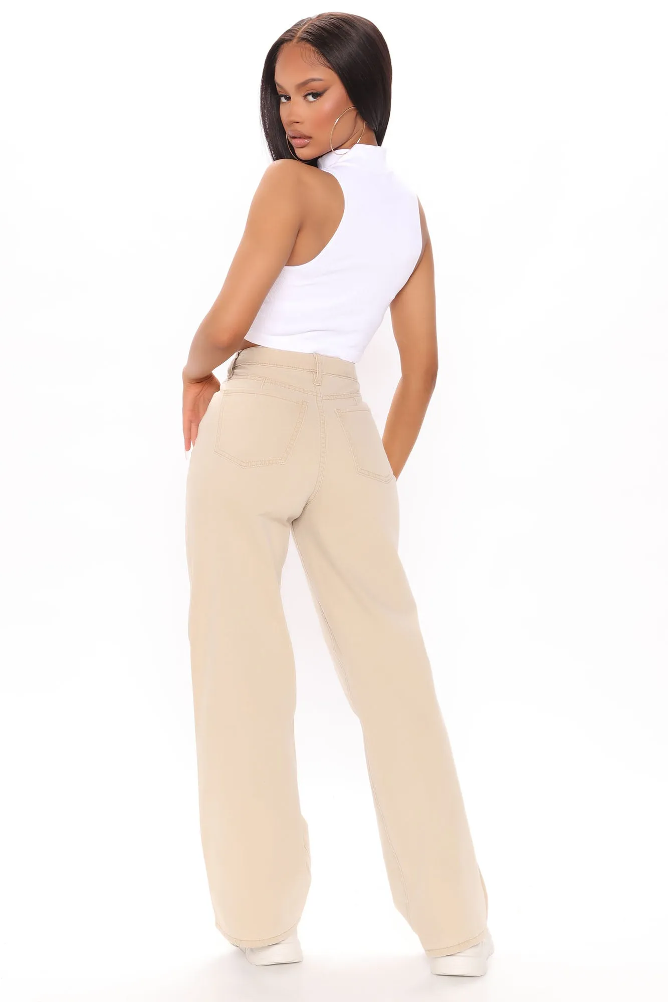 Anabelle Seamless Mock neck Tank - White
