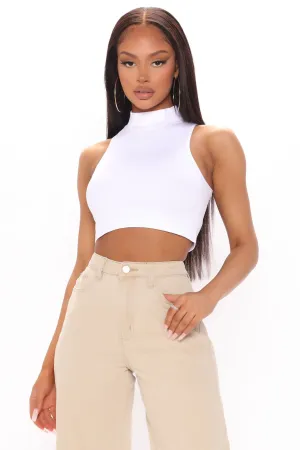Anabelle Seamless Mock neck Tank - White