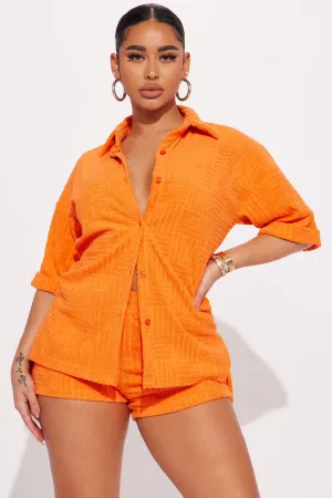 Ayana Terry Cloth Short Set - Orange