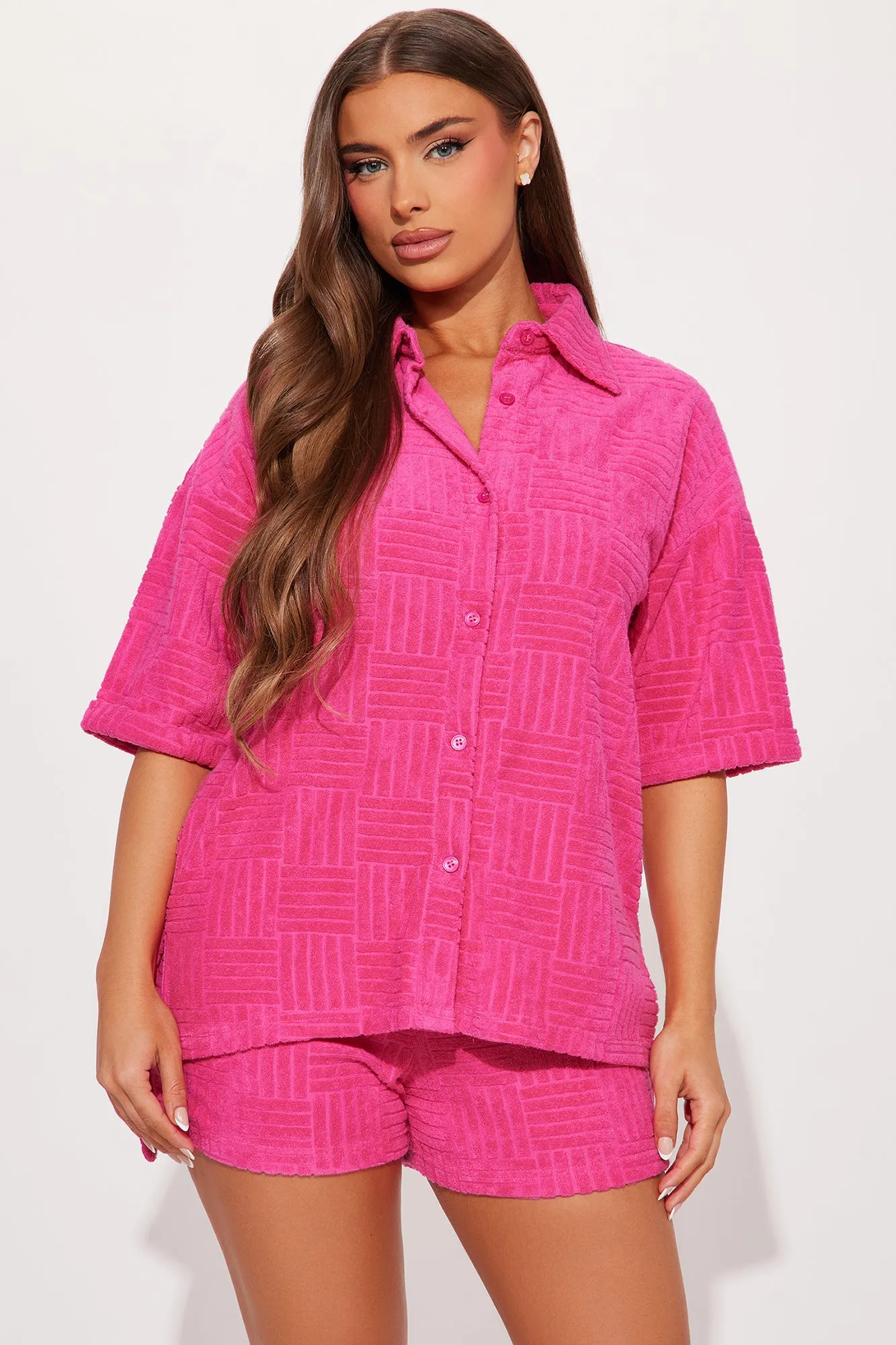 Ayana Terry Cloth Short Set - Pink