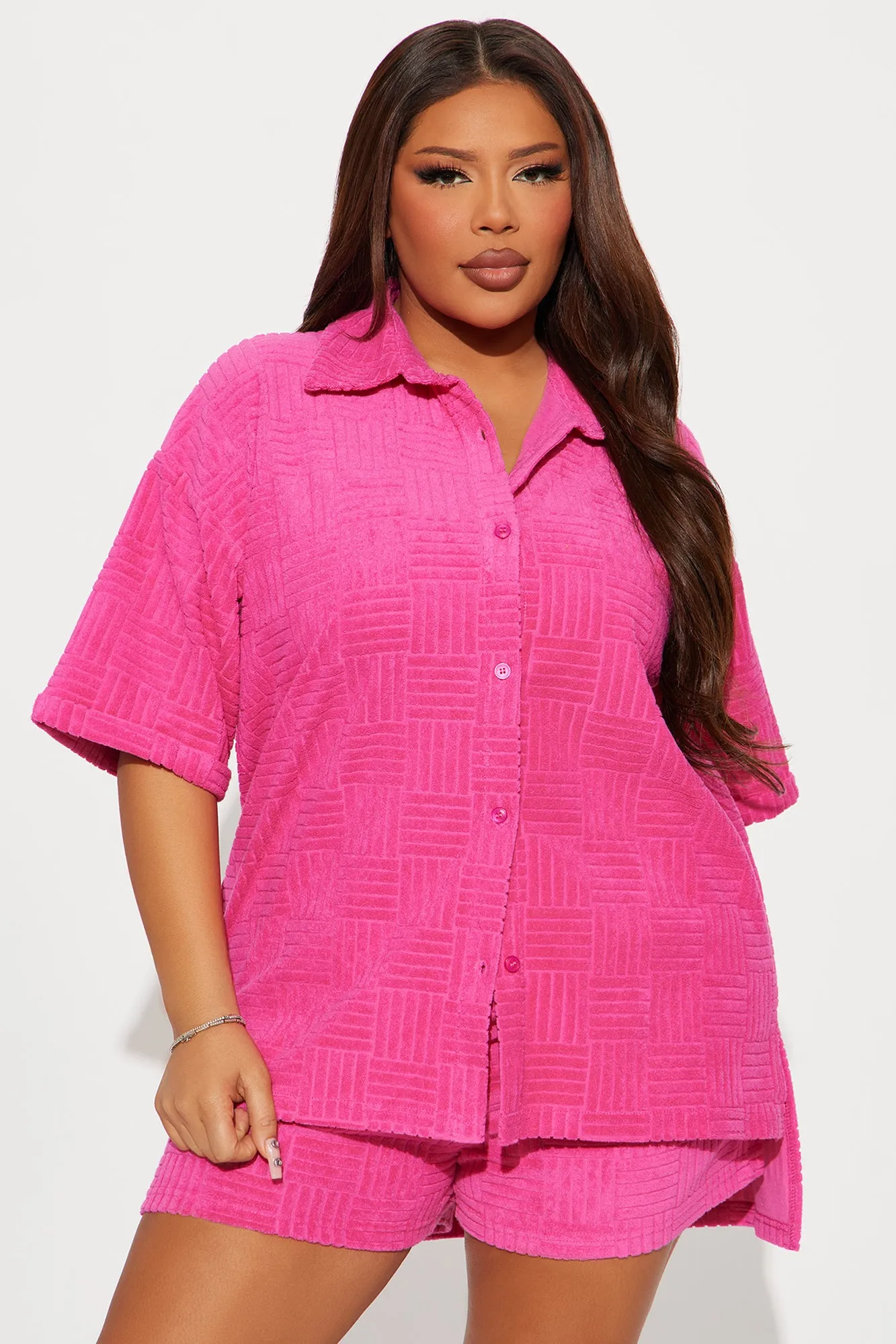 Ayana Terry Cloth Short Set - Pink
