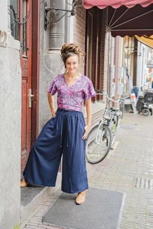 Butterfly wrap cardigan - roze- handgemaakt door Tantilly- zijdemix