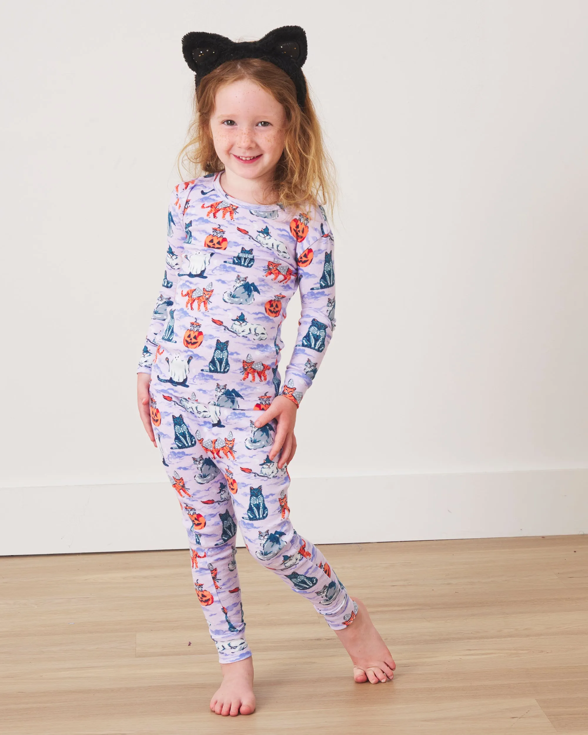 Halloween House Cats - Kids PJ Set - Lavender