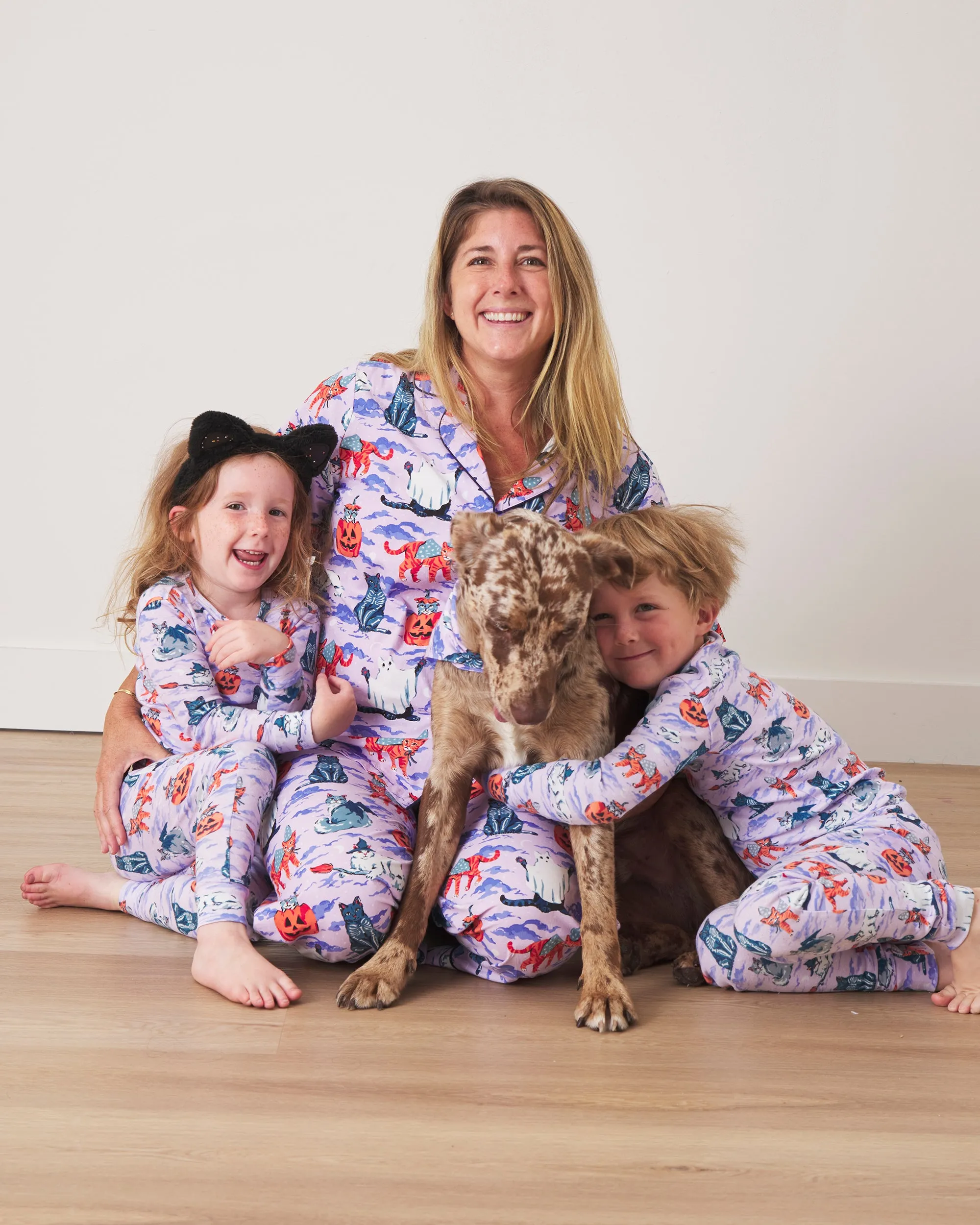 Halloween House Cats - Kids PJ Set - Lavender