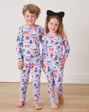 Halloween House Cats - Kids PJ Set - Lavender