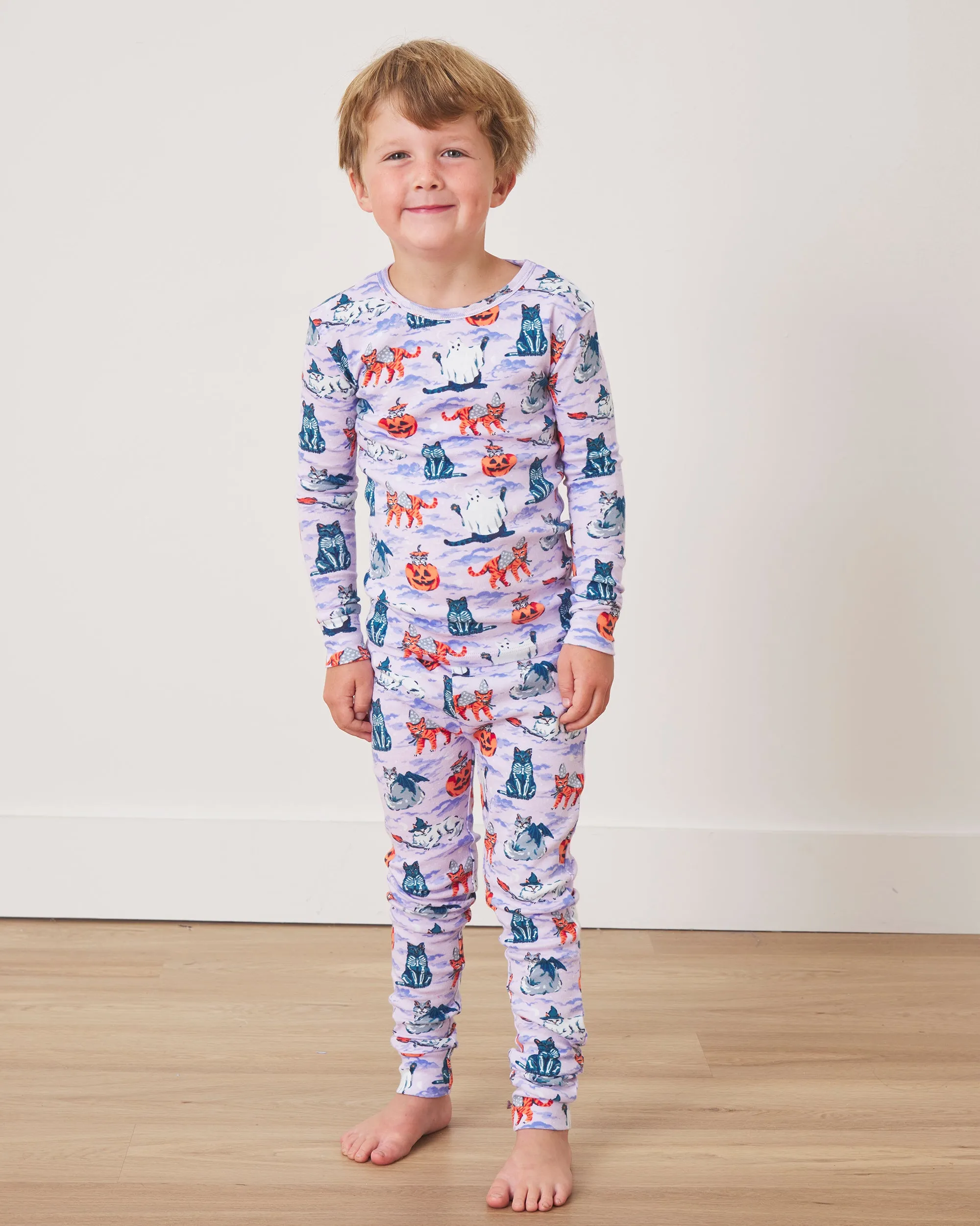 Halloween House Cats - Kids PJ Set - Lavender