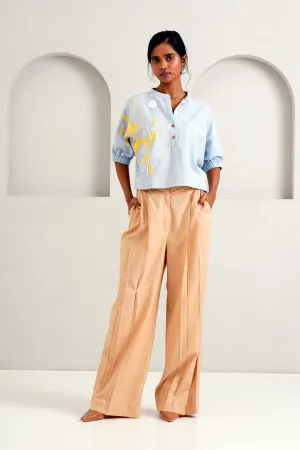 Ice Blue Terra - Full Moon Top   Pleated Long Pants