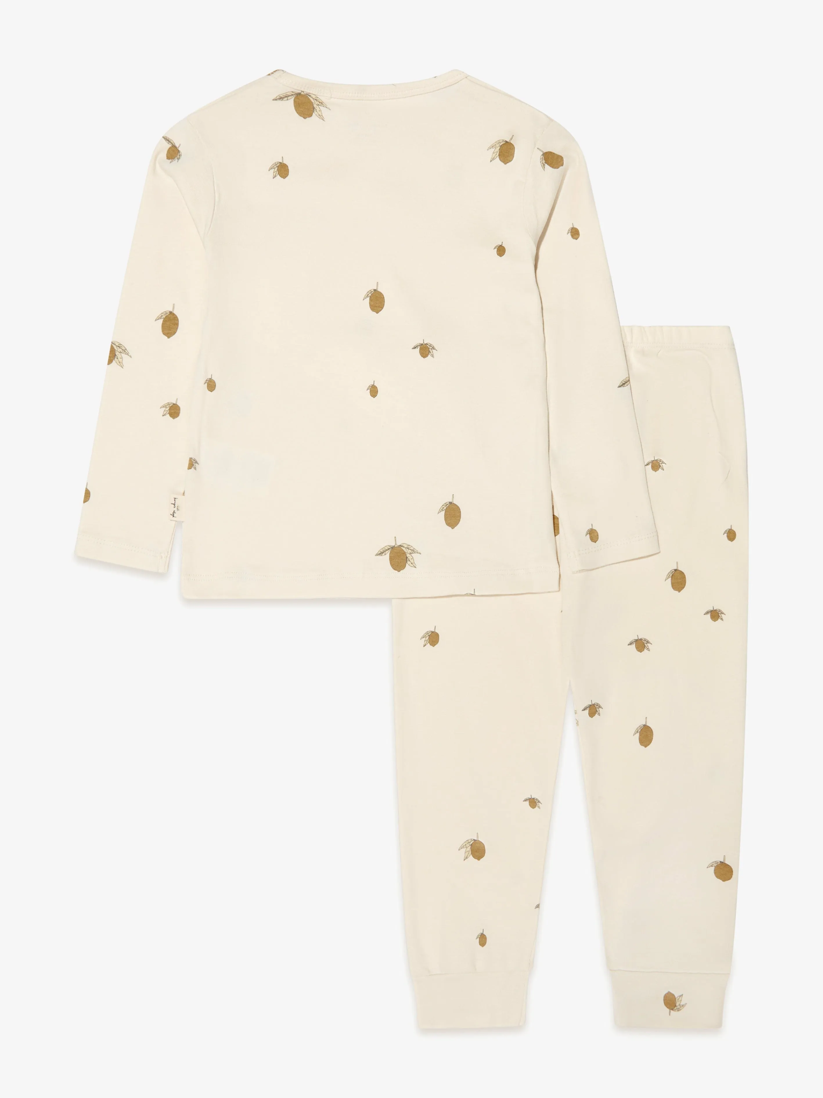 Konges Slojd Kids Organic Cotton Lemon Pyjamas Set in Cream