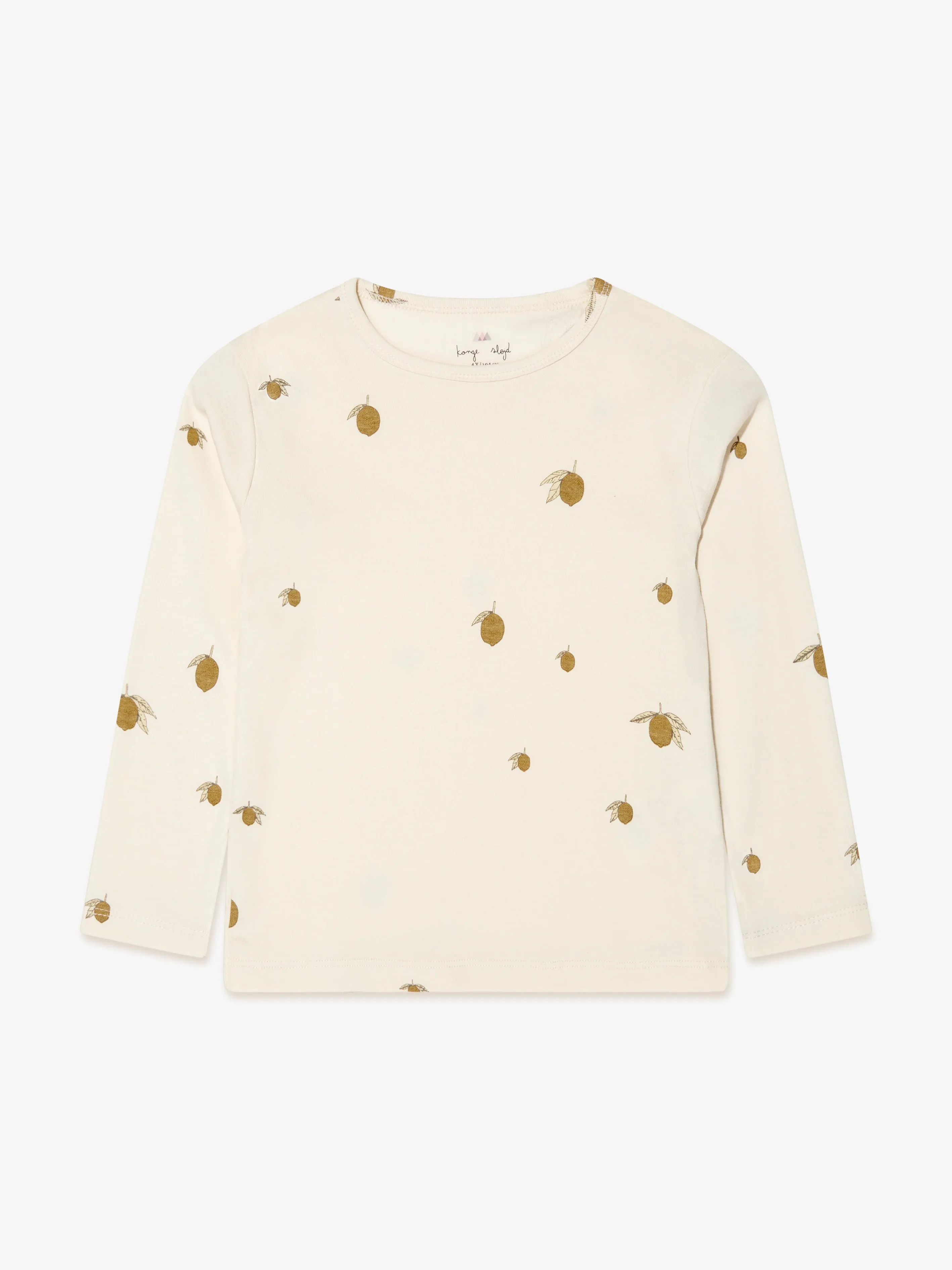 Konges Slojd Kids Organic Cotton Lemon Pyjamas Set in Cream