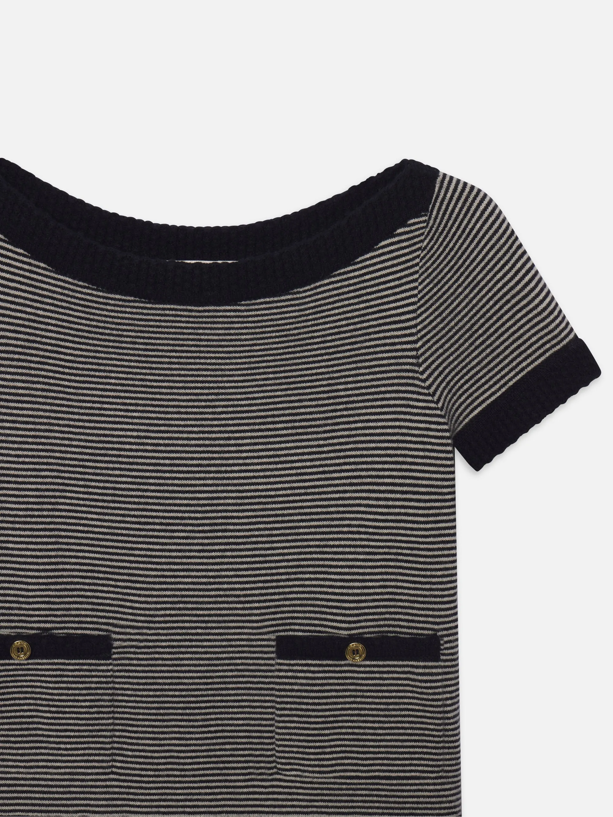 The Cashmere Boatneck -- Navy Multi