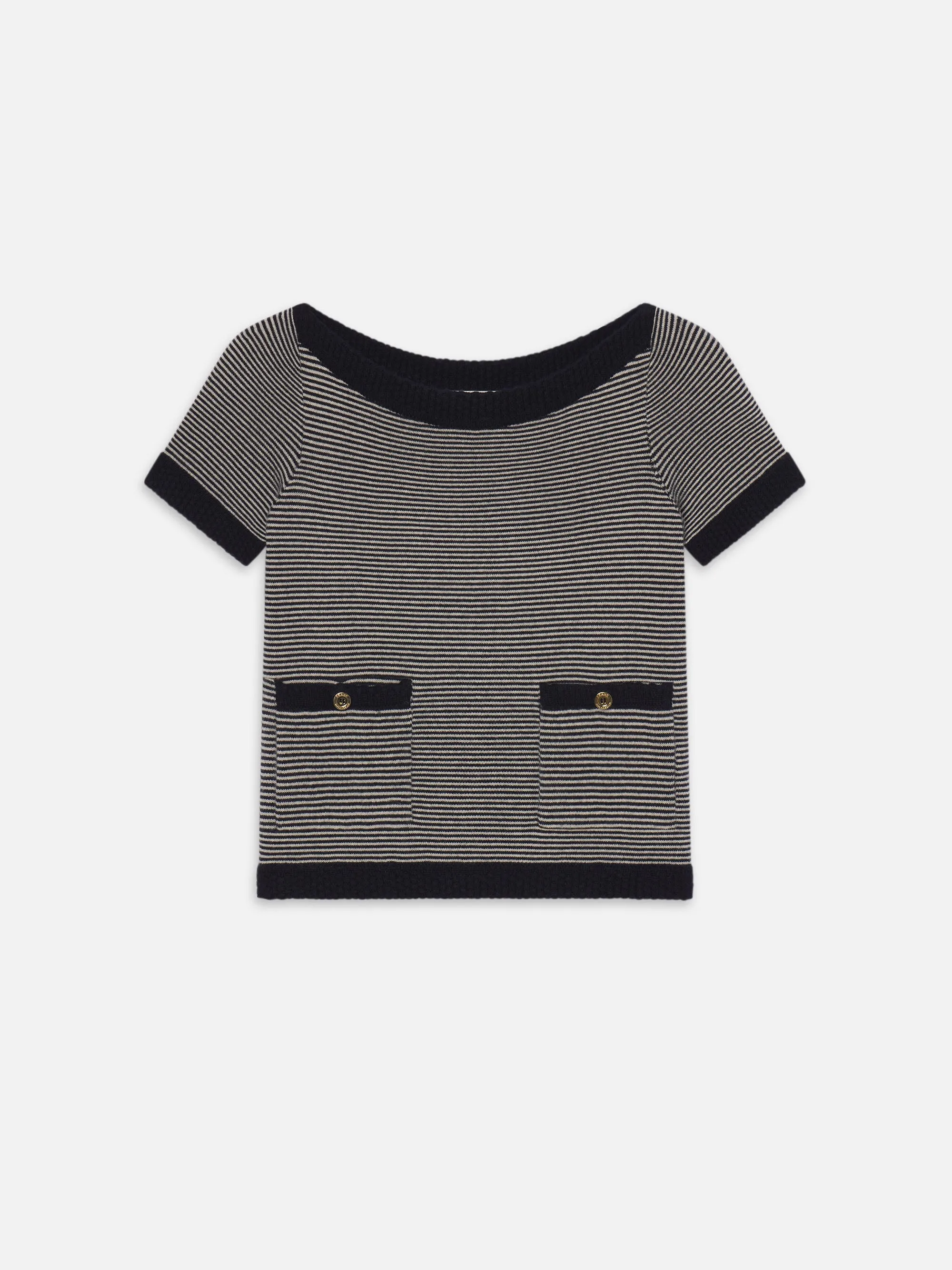 The Cashmere Boatneck -- Navy Multi