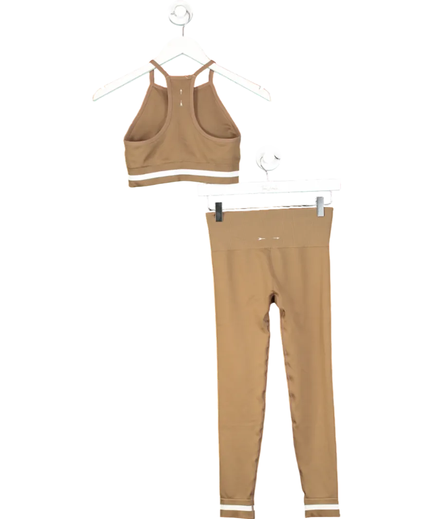 The Upside Brown Form Seamless High Rise Leggings And Kelsey Bra UK 8