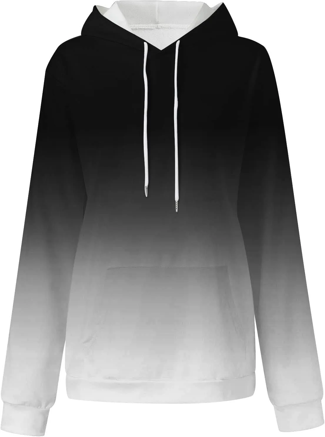 Women'S Fashion Hoodies & Sweatshirts Long Sleeve Drawstring Hooded Gradient Color Casual Oversized Fall Tops Clothes