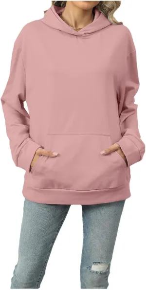 Womens Hoodies Oversized Sweatshirts Casual Long Sleeve Pullover Fall Clothes with Pocket