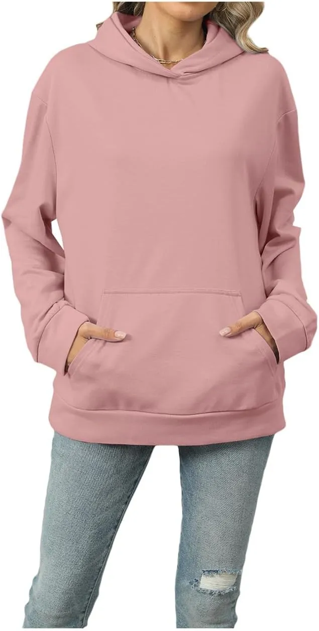 Womens Hoodies Oversized Sweatshirts Casual Long Sleeve Pullover Fall Clothes with Pocket